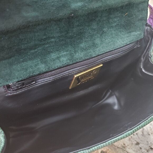 Sharif multi-color leather bag with woven detailing & front tassel, made in USA - Picture 9 of 12